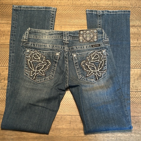 Miss Me Jeans Size 26 Bootcut Jeans JP6080B Embellished Rose - Picture 6 of 6